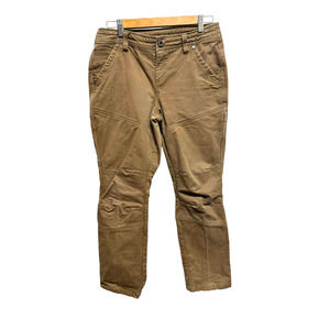 Kuhl Pants Women Canvas Pants Size 8 Brown Double Knee Outdoor Hiking Stretch
